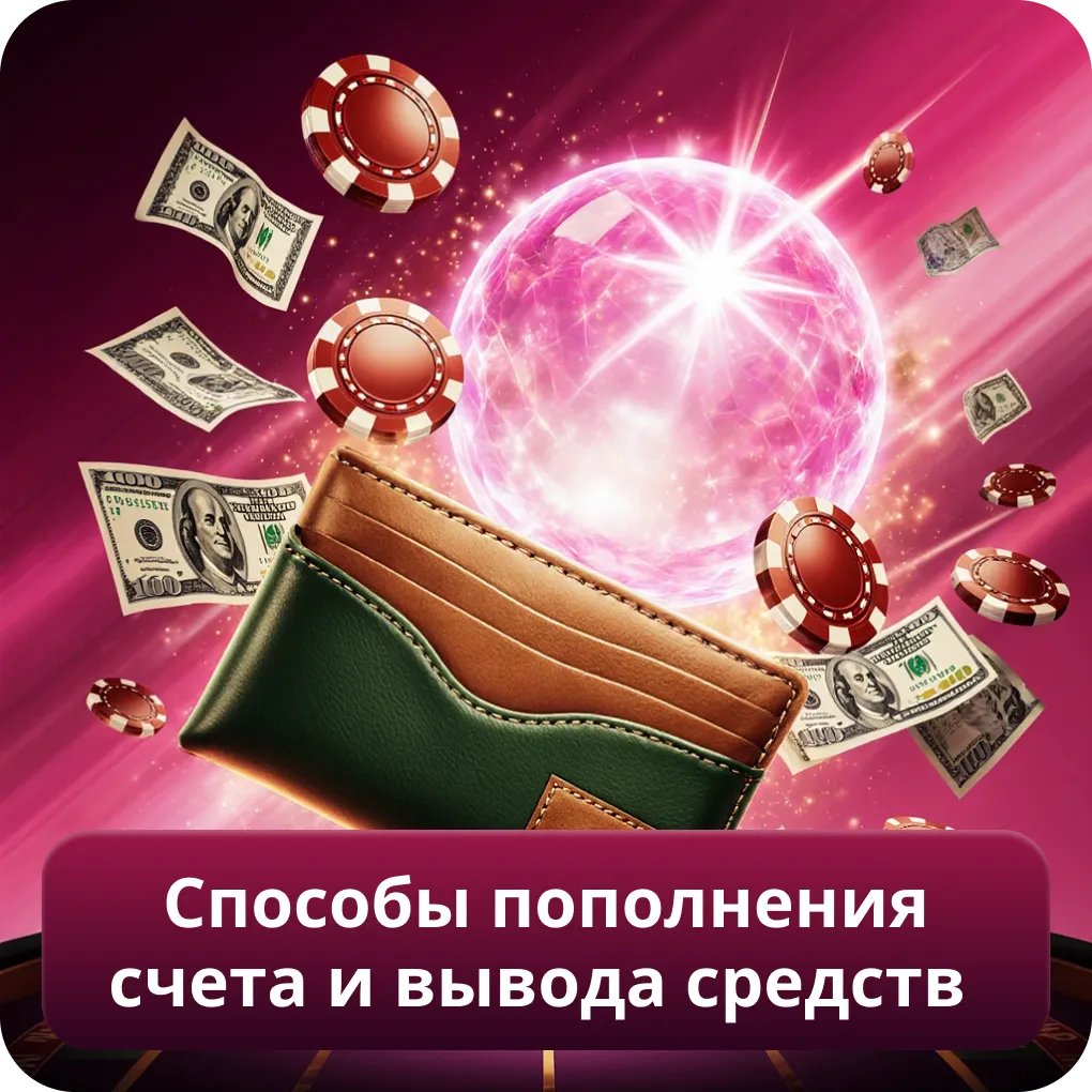 Способы пополнения счета и вывода средств